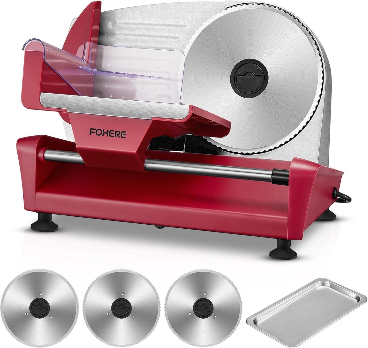 SnelShoppen - 250W Elektrische Multifunctionele Snijmachine - Verstelbare Dikte 0-15mm - Inclusief 3 Messen voor Worst, Brood, Ham en Groenten - Ideaa