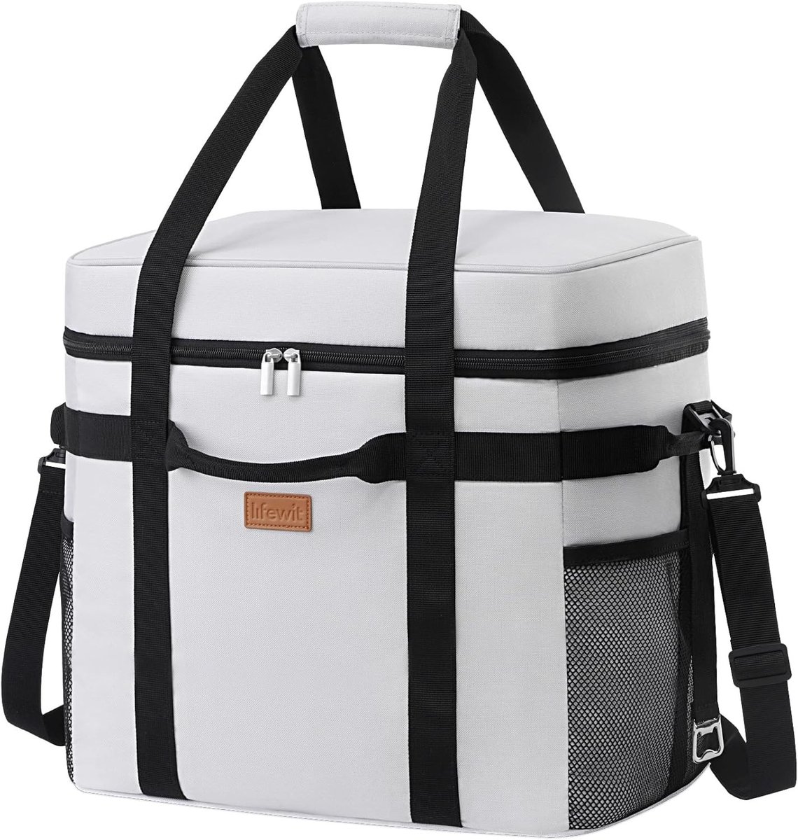 Koelrugzak - Zijde Grijs - 40L - Zachte Isotherm Koeltas met Meerdere Handgrepen - Voor Picknick en Camping