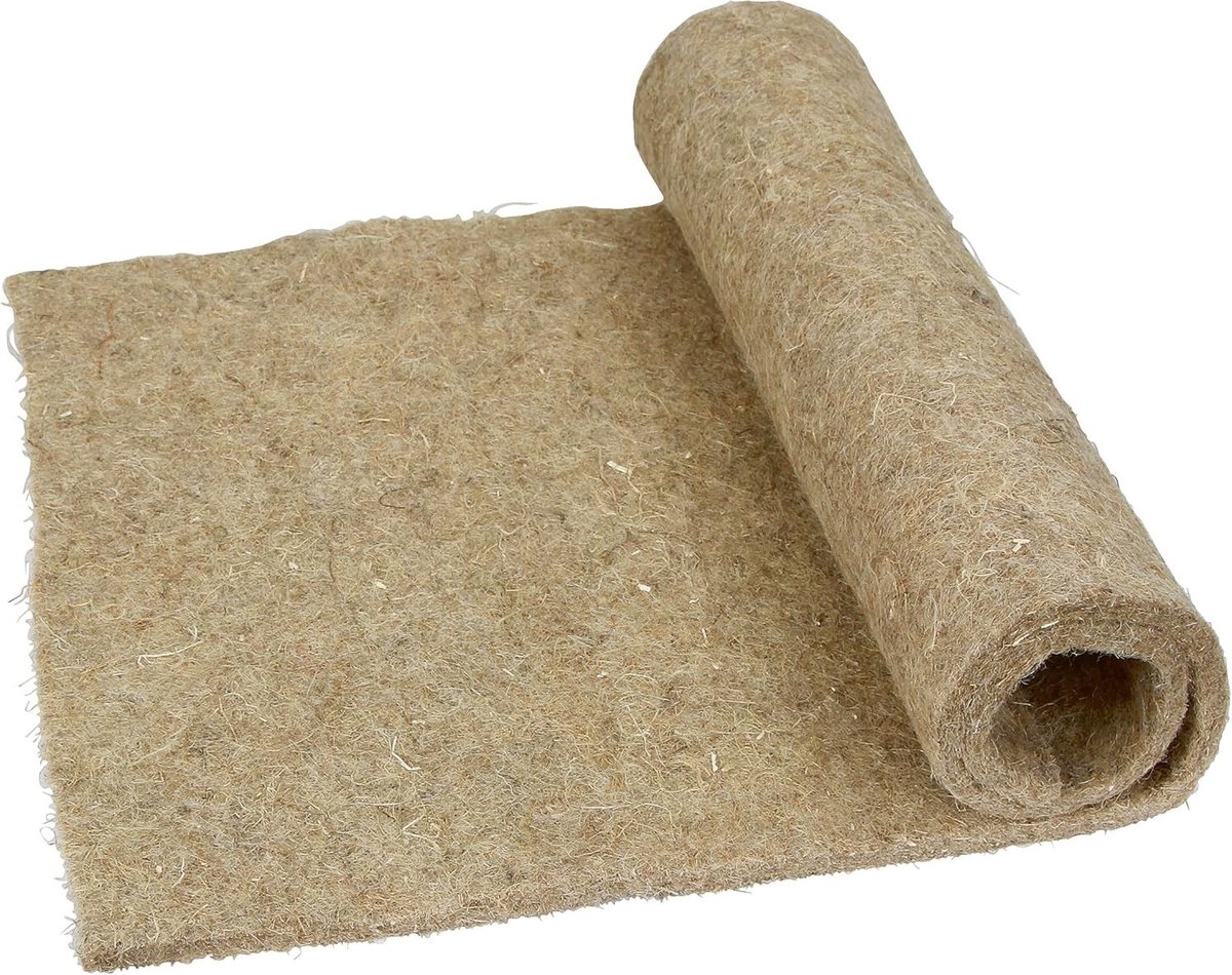 Konijnenhuis - Knaagdierentapijt - 40 x 100 x 1 cm - 100% Hennep - Natuurlijke Kooi-inleg