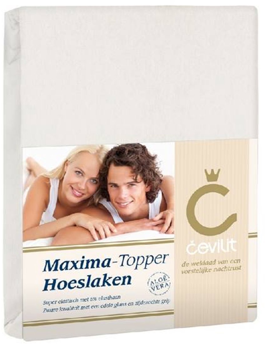Cevilit Jersey met Elastan - Maxima Topper Hoeslaken - Ecru - 140x200 cm