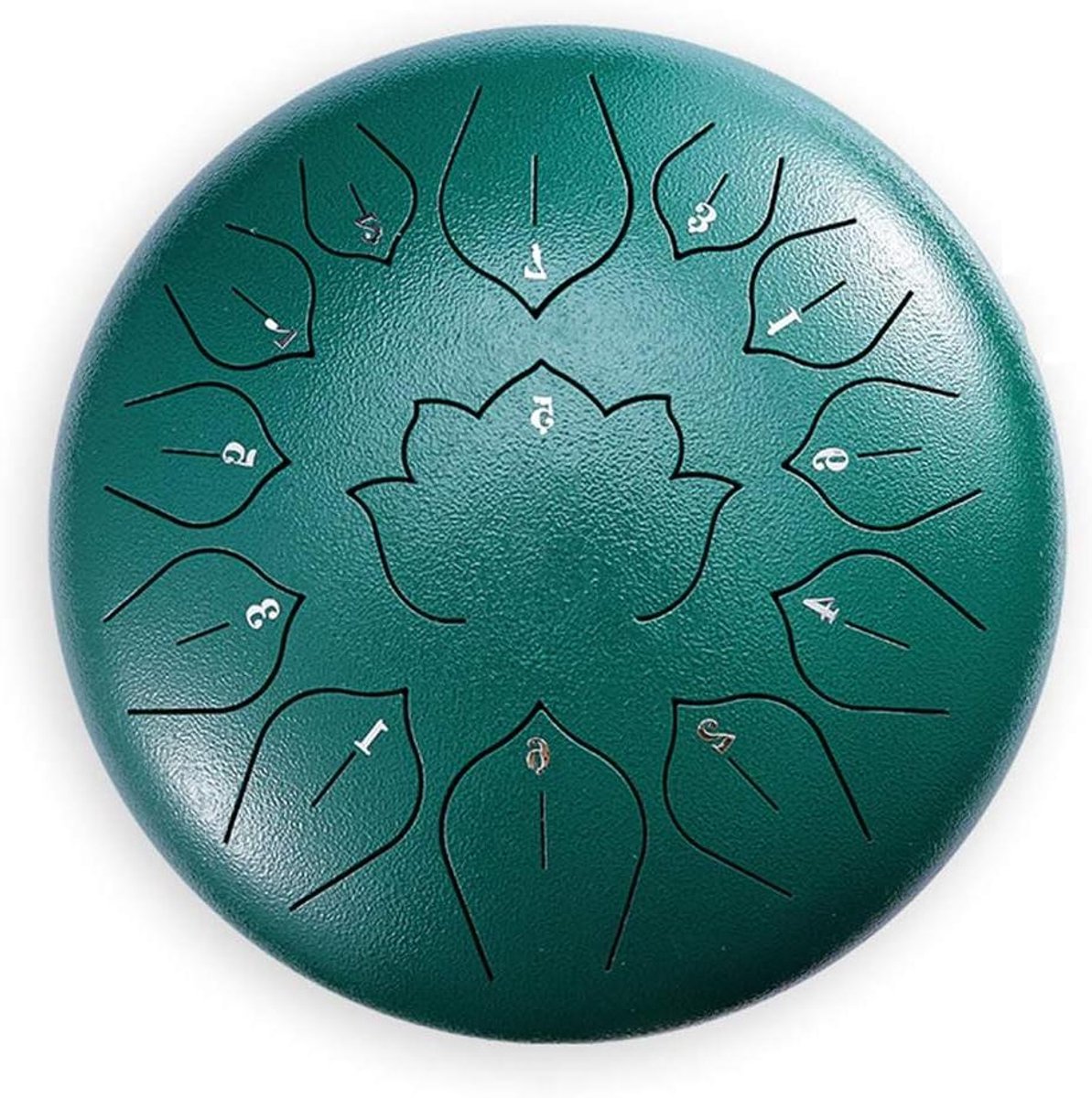 Stalen Tong Trommel - Handpan Drum - Meditatie en Ontspanning - 13 Tonen C-Sleutel - 12 Inch - Zwart