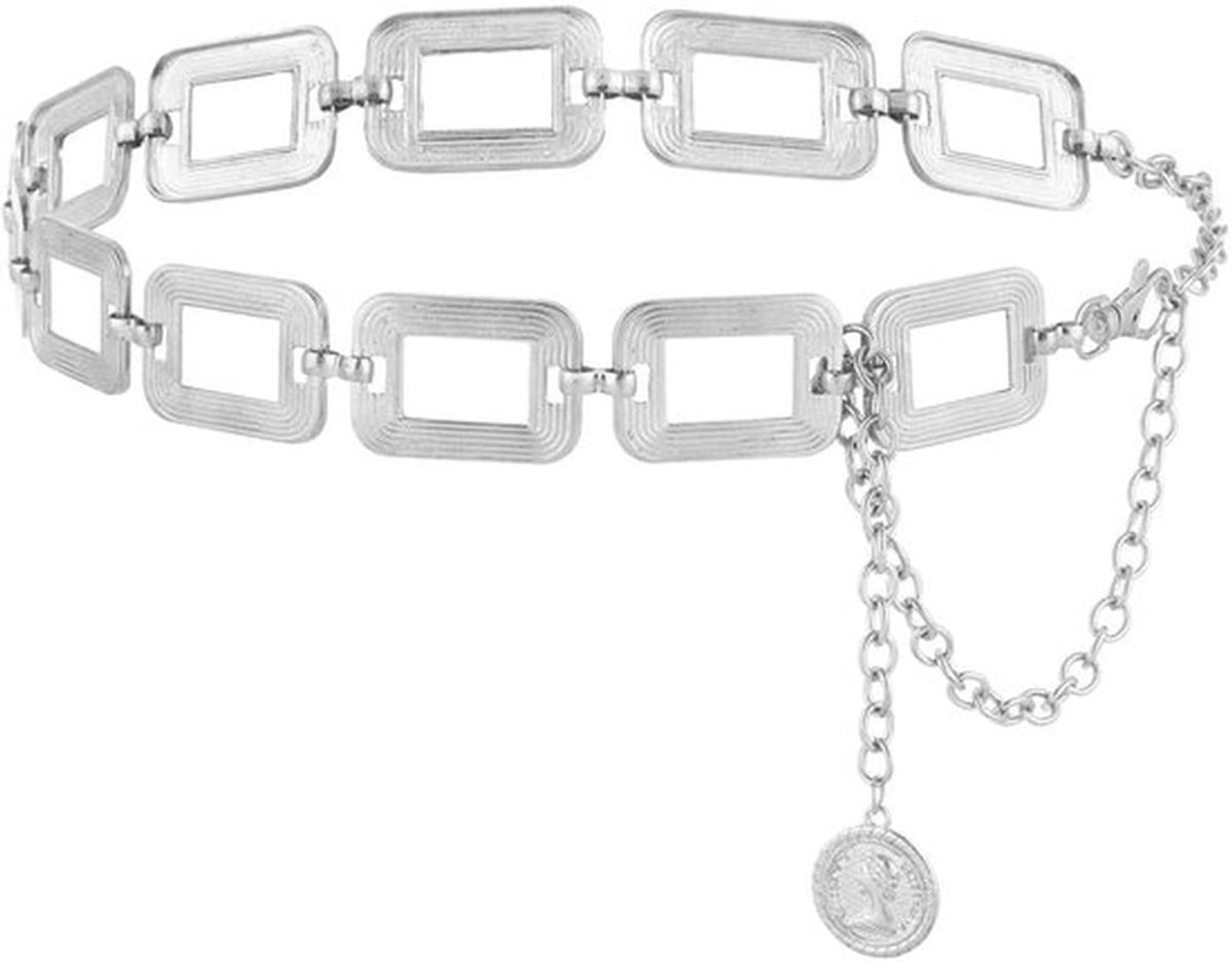 Tailleketting Verstelbaar - Metalen Riem - Punk Riem - Skinny Riem - Decoratieve Cirkel - Geschikt voor Taille 79cm