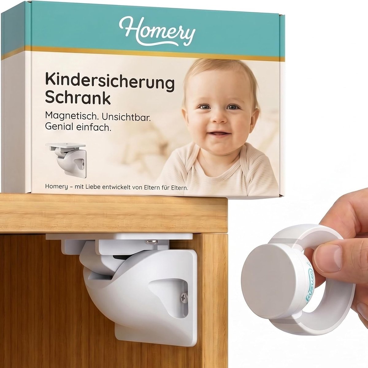 Kinderslot voor kastjes - 12 sloten + 2 magneetsleutels - Magnetisch kastslot zonder boren - Onzichtbare kastbeveiliging voor baby’s