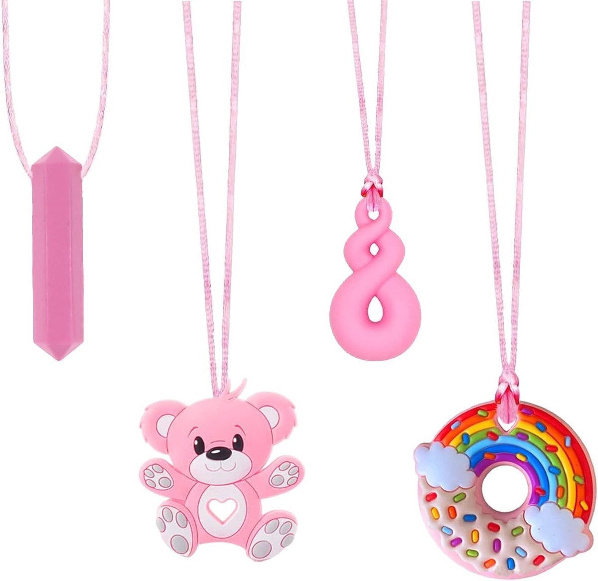 Kauwketting - Roze - Siliconen Kauwspeelgoed - Voor Kinderen met Autisme
