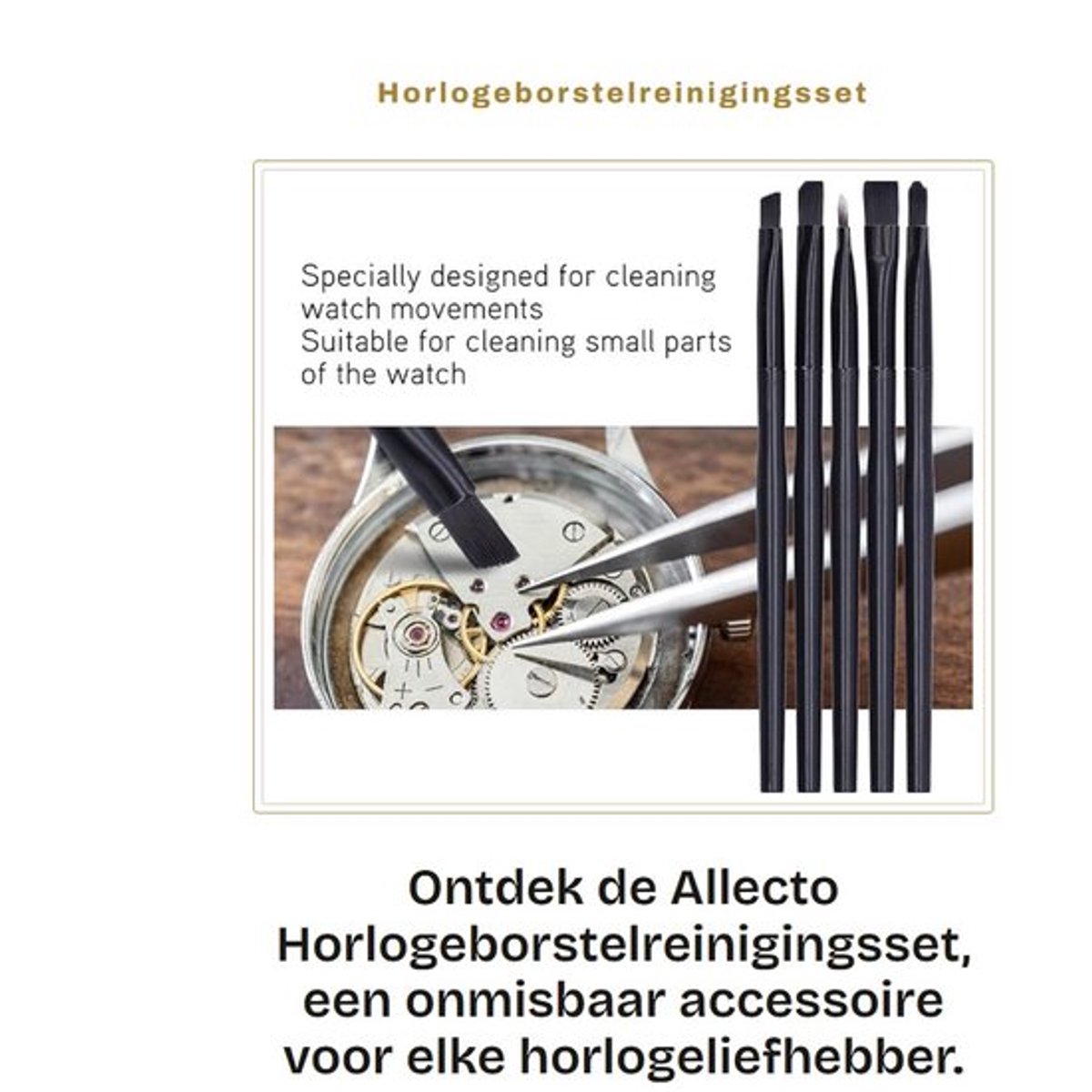 Horlogeborstelreinigingsset - Reinigingsborstel - Kleine Onderdelen - Zachte Borstelset - Opbergdoos - Gebruiksvriendelijk - Reinigingsset