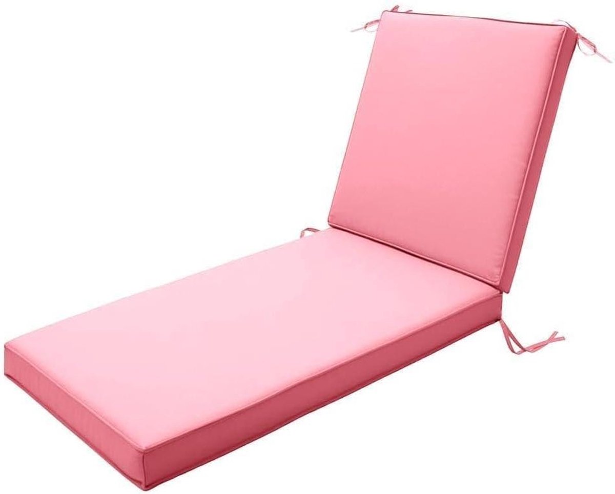 Ligstoelkussens Set - Loungestoel Kussens - Buiten Ontspannen - Waterbestendig Ontwerp - 188 x 58 x 5 cm - Lichtroze
