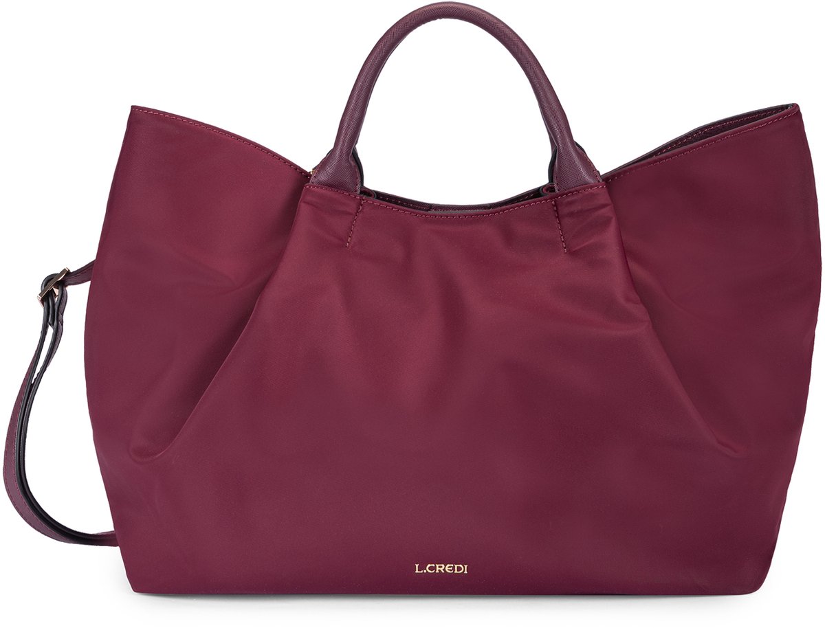 L.CREDI handtas schoudertas Shaindel Handbag Cherry Shade wijnrood