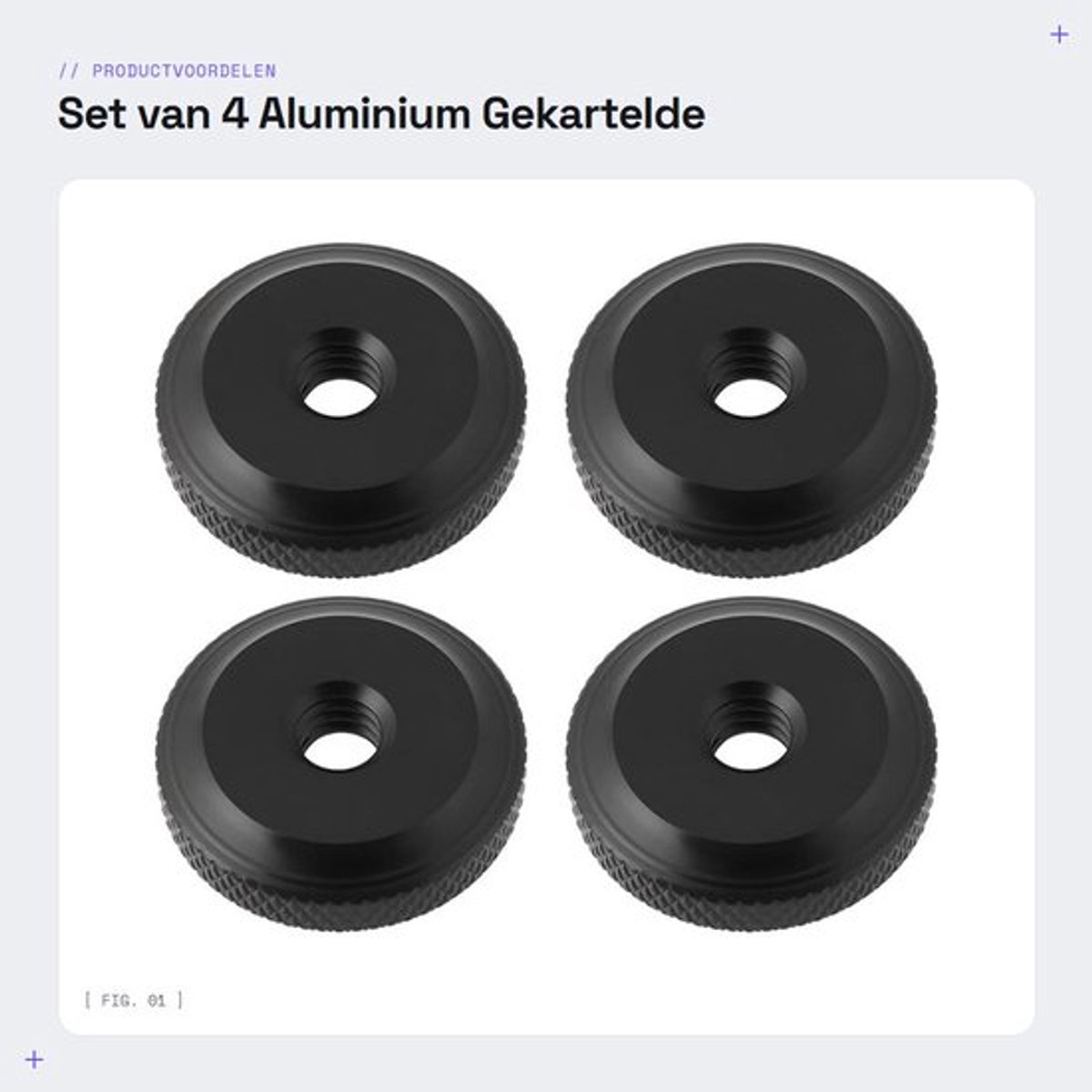 Noten 4 stks - Gekartelde Moeren - Aluminium - Antislip - Compatibel met Camera's - 1/4"-20 Schroefdraad - Duurzaam en Lichtgewicht