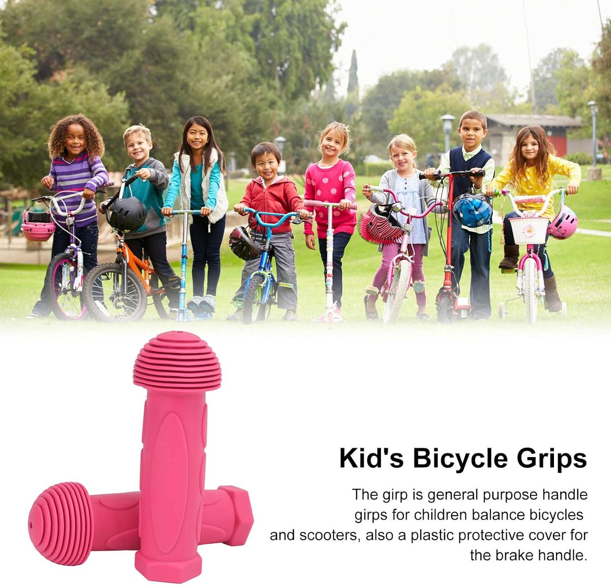 Kinderfietsstuurgrepen - Loopfiets handvatten - Veilig Fietsen - Duurzaam Rubber Materiaal - 2 stuks - Roze