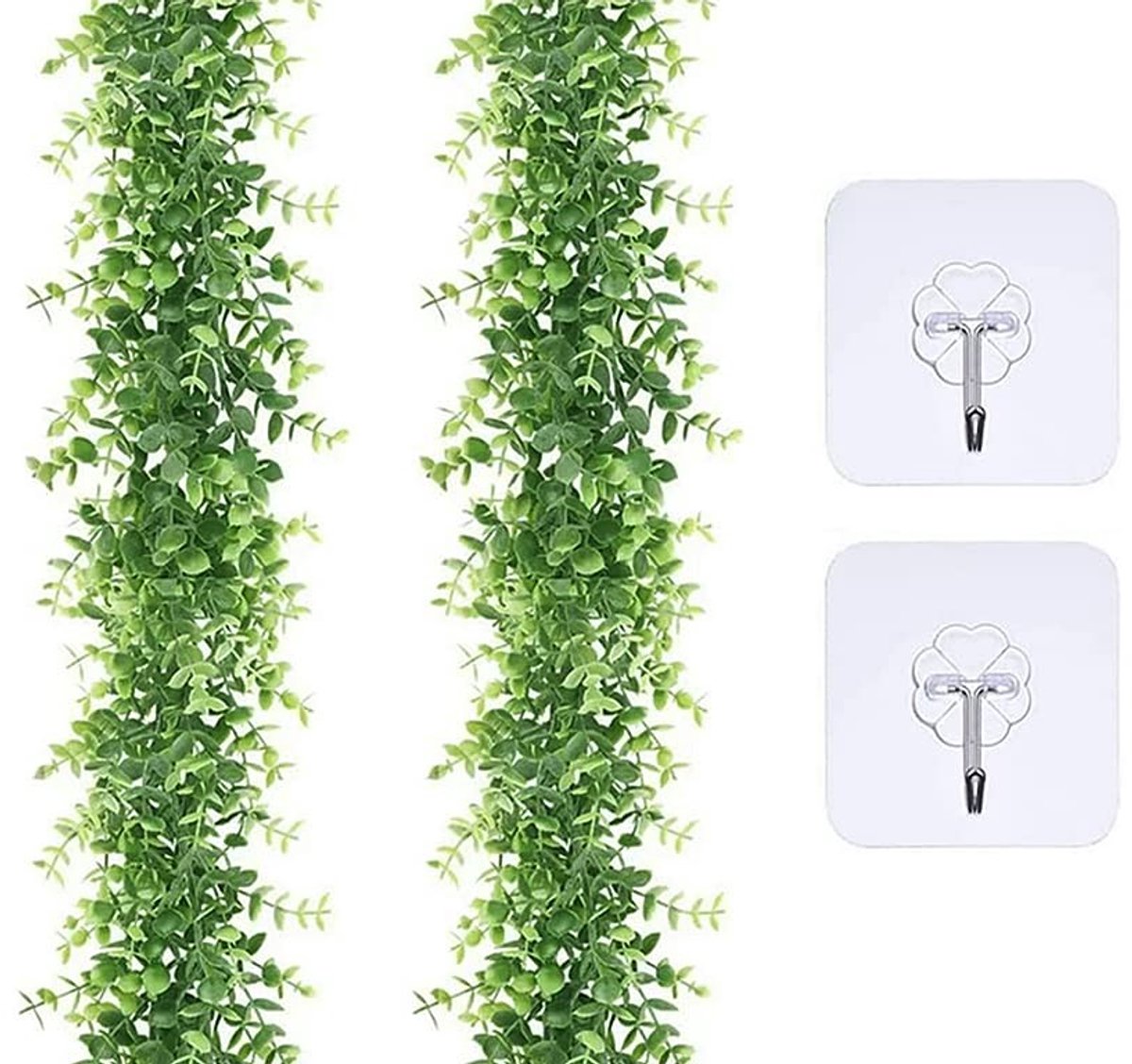 Omgoods - Set van 2 Plastic Kunstplanten Eucalyptus voor Decoratie