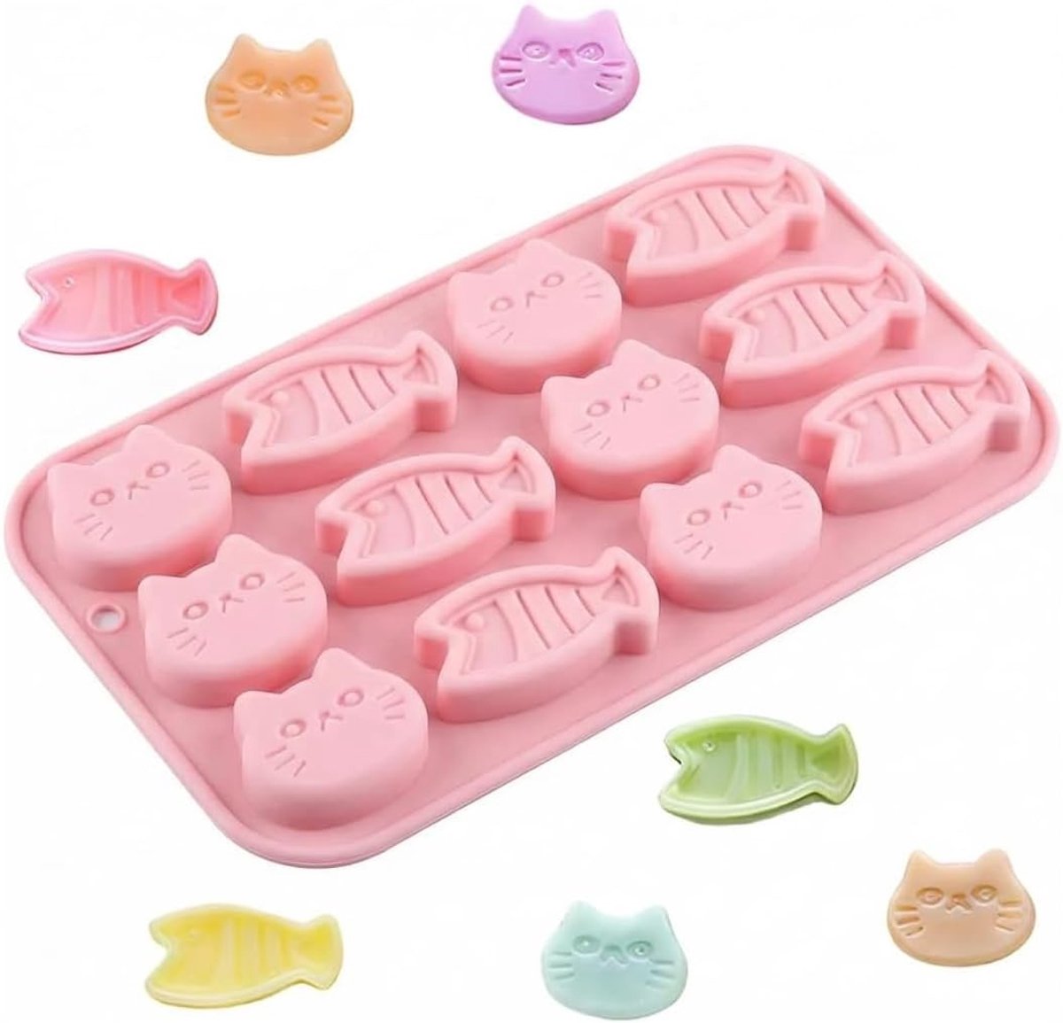Siliconen Mold voor Katvis Cake, Chocolade, Muffins, Bonbons en Snoep - Perfect voor Bakken en Creatieve Desserts