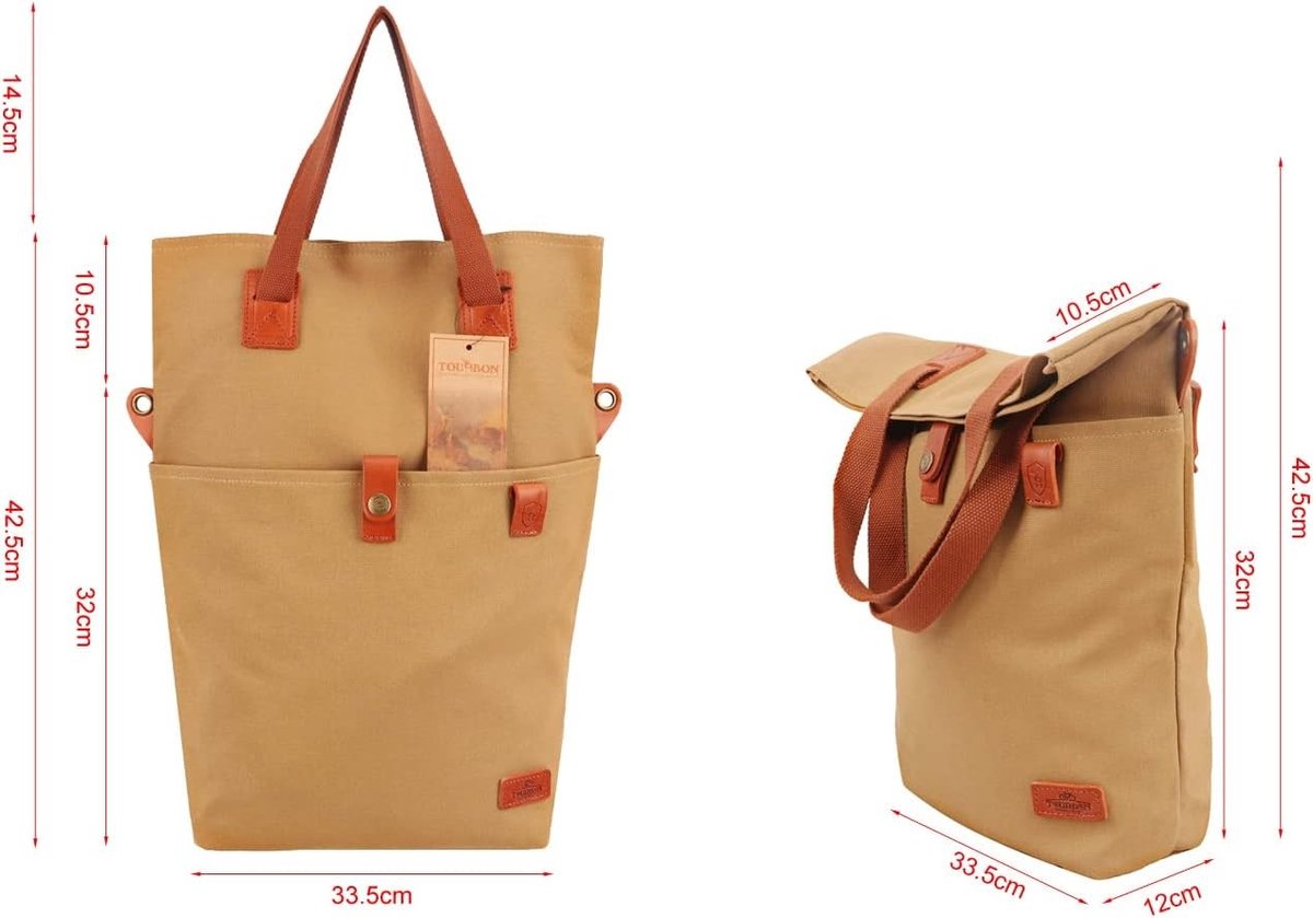 Hondenmand fiets bagagedrager - Khakibruin - 42,5 x 33,5 cm - Waterdicht Canvas Fietstas met Verstelbare Riem - Voor Dames