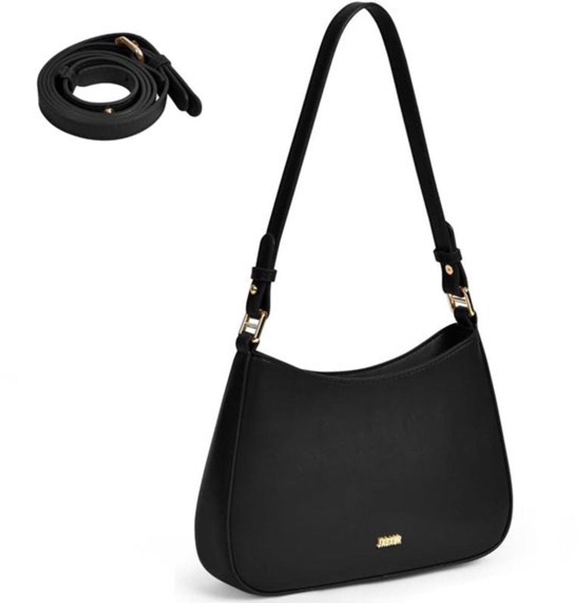 Aucuu Schoudertas Y2K Clutch Purse voor vrouwen, lederen tas voor dames, crossbody tassen, lederen hobo tassen, halve maan hobo handtas, oksel portemonnee met 2 verstelbare riem, #2 Zwart, M