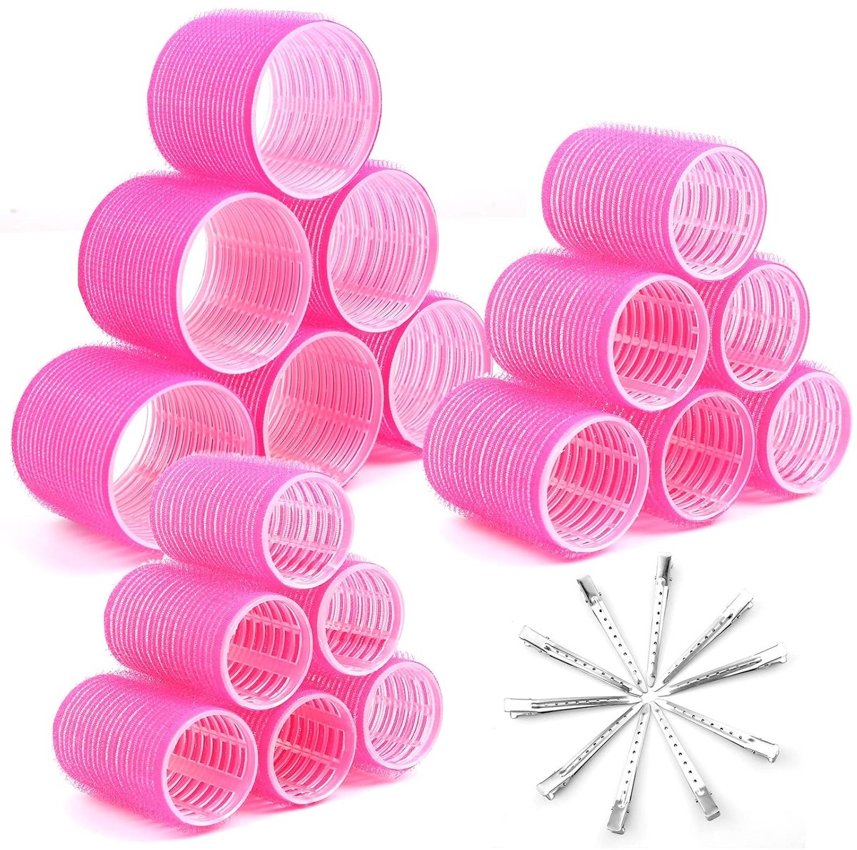 Krultangen - 28 stuks hittevrije krullers, rollers, magische haarwellingen met 10 haarklemmen voor alle korte, medium of lange haren