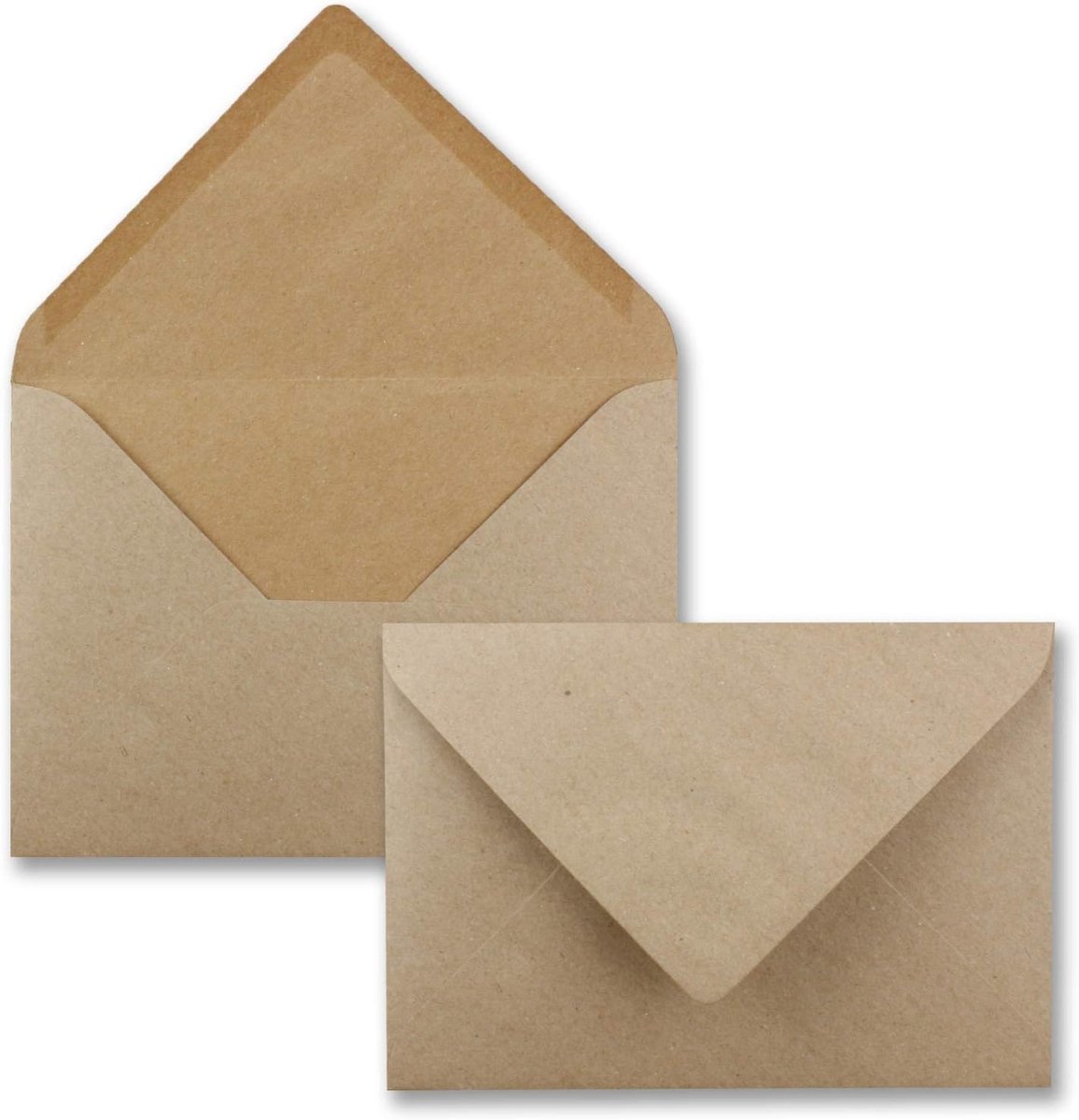 100 Enveloppen - Kraftpapier - DIN B6 - 120 g/m² met Natte Plakrand - Voor Wenskaarten en Uitnodigingen