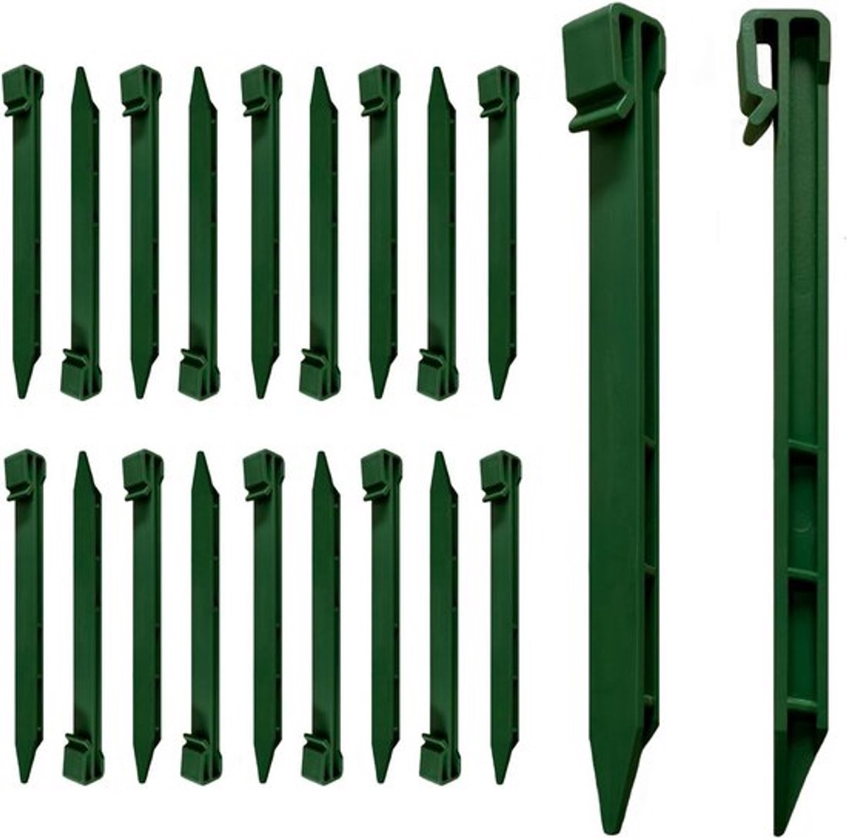 Grondankers 25 cm - 20 Stuks Kunststof Haringen - Antioxiderend - Zwart - Voor Gazonrand - Robuust en Duurzaam - Tuinnagels