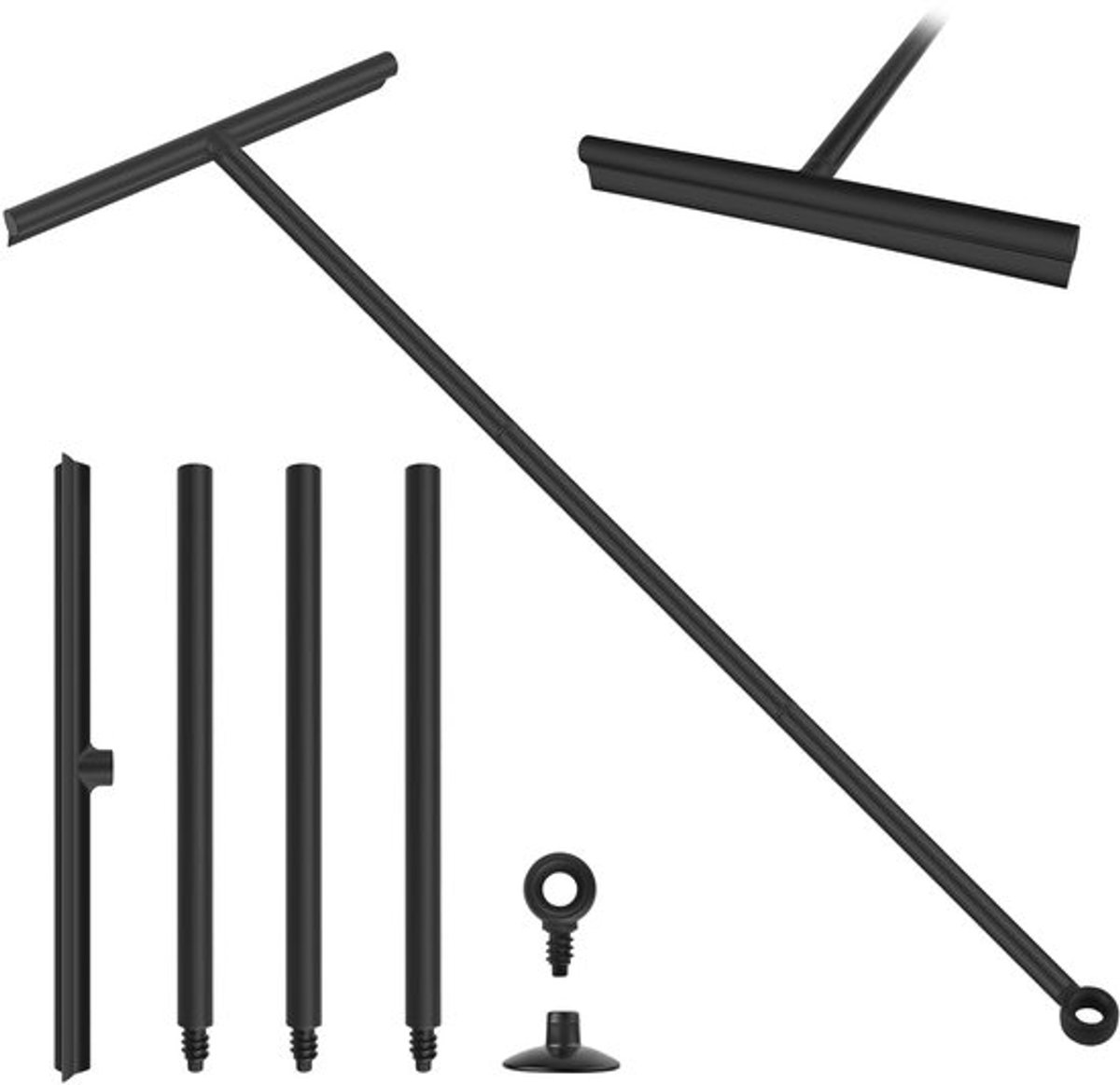 BROTOU Douchewisser 24-89 cm, verstelbare antislip siliconen trekker, douche, breed, krasbestendige raamwisser met zuignap, douchewandtrekker voor glas, tegels, spiegels, ramen, autoruiten