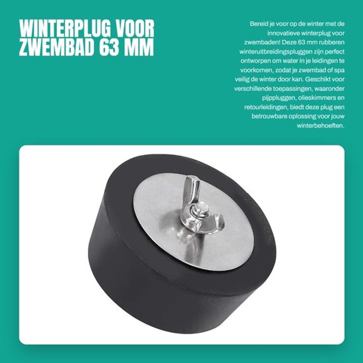Winterplug 63 Mm - Pijpplug Rioolbuis - Pijpplug WC - Winterstop - Rubberen Plug - Voorkomt Waterinfiltratie