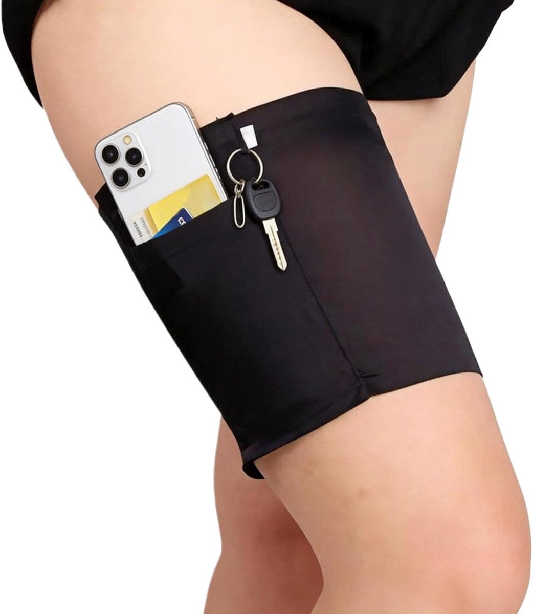 Dijband voor smartphone, antislip onzichtbare sportbeenband voor dames, telefoonhouder voor hardlopen, wandelen en fitness