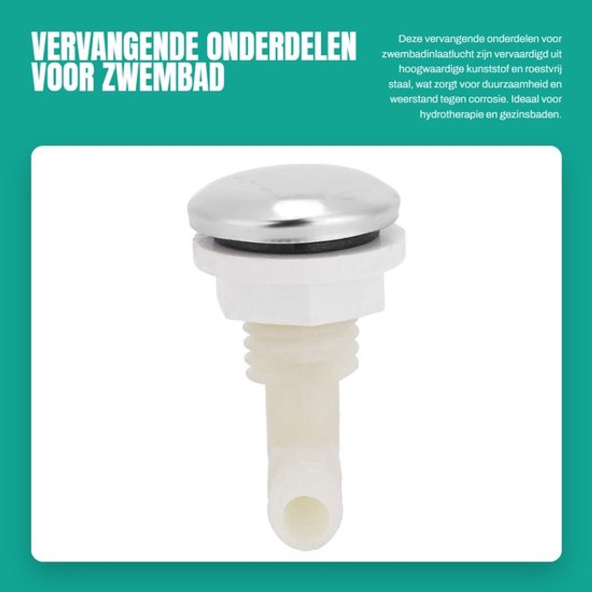 Inlaatlucht Vervangende Onderdelenset - 9-Gaats Mondstuk - Kunststof/Roestvrij Staal - Slijtvast/Corrosiebestendig - Eenvoudige Installatie - Geschikt voor Gezinsbaden