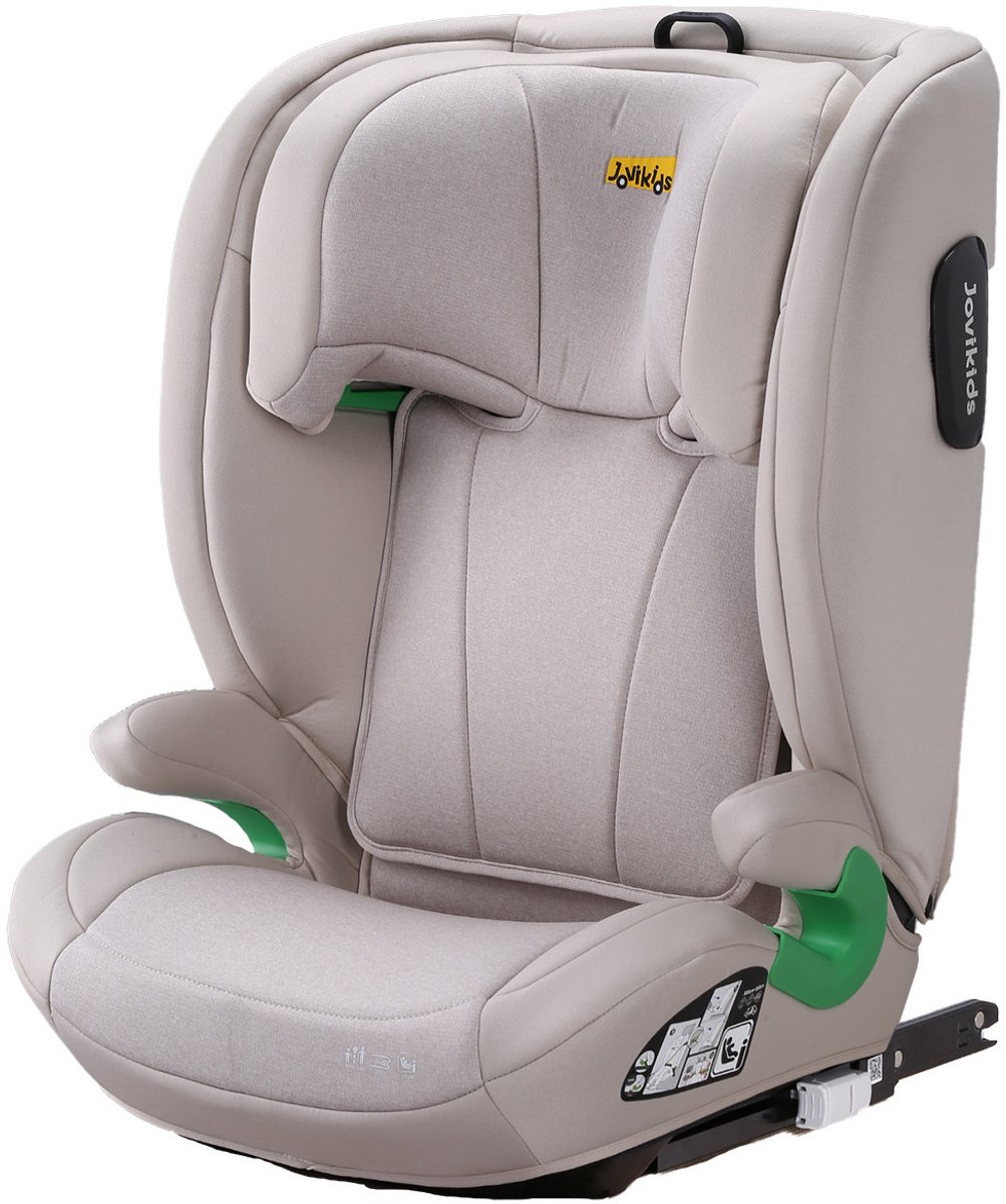 Wishdor Kinderautostoel - i-size r129 - isofix - verstelbare rugleuning - hoofdsteun - zijbescherming - beige - 100-150 cm