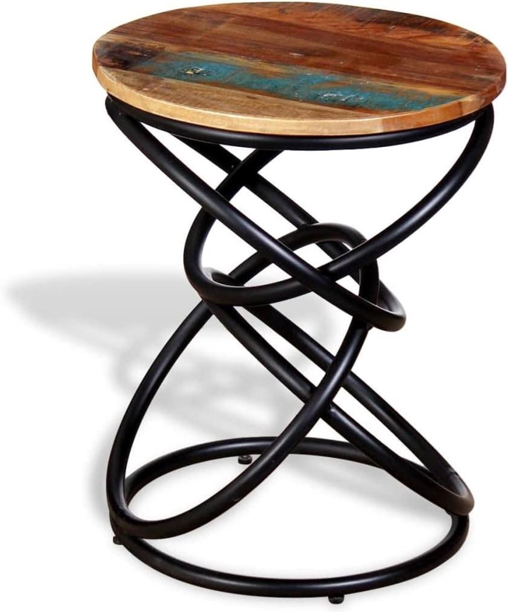 Houten Bijzettafel - Salontafel Vintage - Woonkamer Decoratie - Handgemaakt Unicaat - 40 x 50 cm - Gerecycled Hout