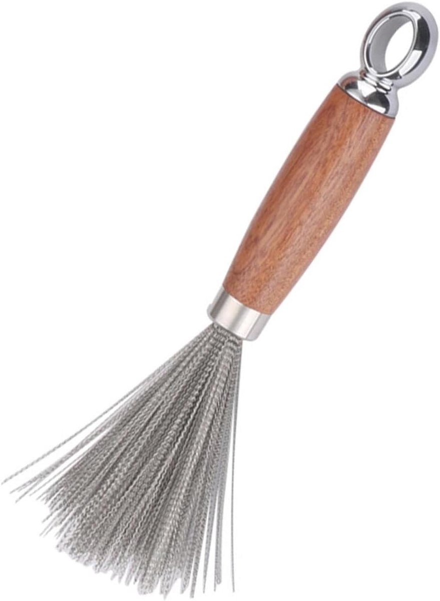 Stalen Reinigingsborstel - Afwasborstel Pannen - Keuken Schoonmaken - Roestvrijstalen Borstels - 22.5 cm - Niet gespecificeerd
