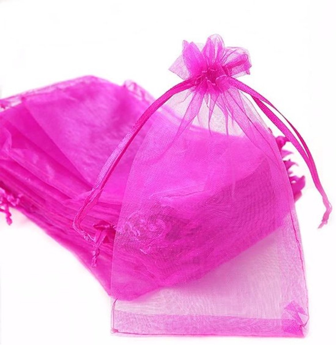 Organza Zakjes 100 Stuks - 10 x 15 cm - Trekkoord - Snoepzakjes - Bruiloft - Festival - Diverse Kleuren - Geschenkzakjes