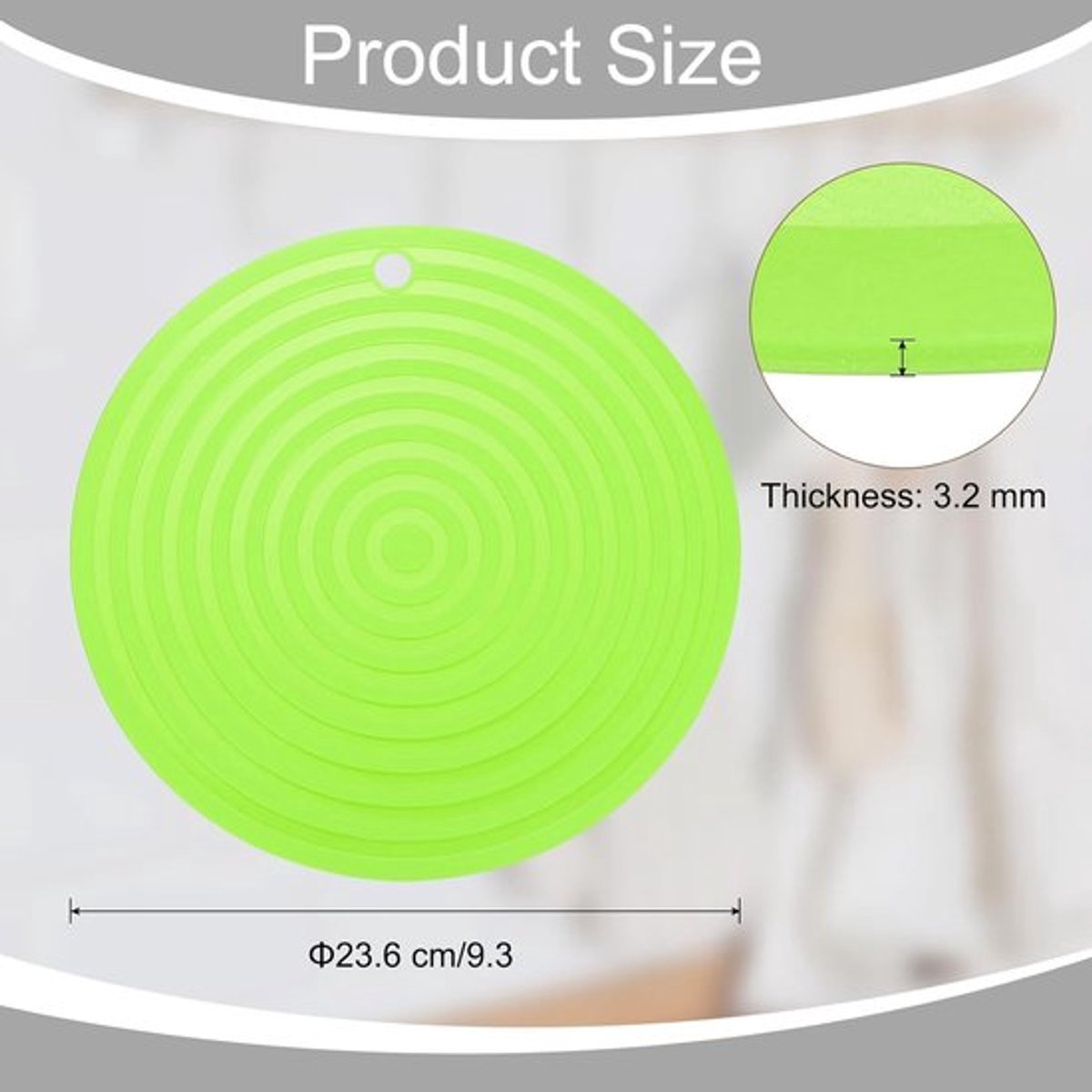 SnelShoppen - 2 Pcs Silicone Coasters voor Heet Pannen en Potten, 23.5cm Ronde Onderzetters, Warmtebestendige Multifunctionele Coasters met Hanggaatje