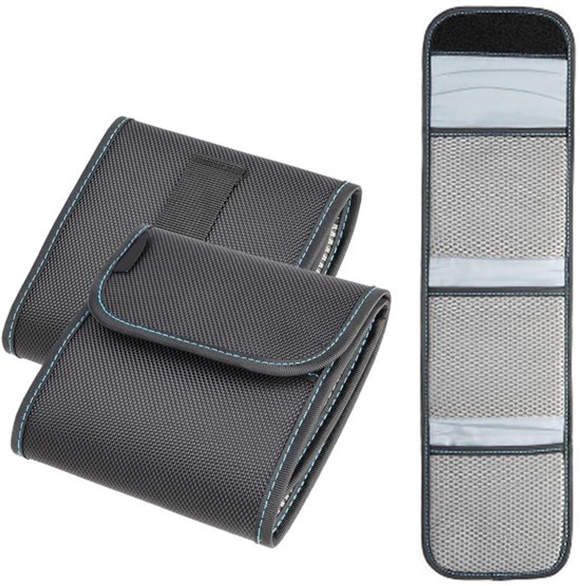 Lensfilteretui Gevoerde Binnenvoering - Filterzak voor 3 Filters - Nylon Materiaal - Water- en Stofafstotend - Riemlus - Geschikt voor 95 Mm Filters - Filtertas