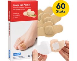 MEDON Kalknagel Pleisters 60 stuks - Gevormd naar je Nagel - Kalknagelbehandeling voor Teen en Vinger - Bij Schimmelnagel, Nagelschimmel en Voetschimmel