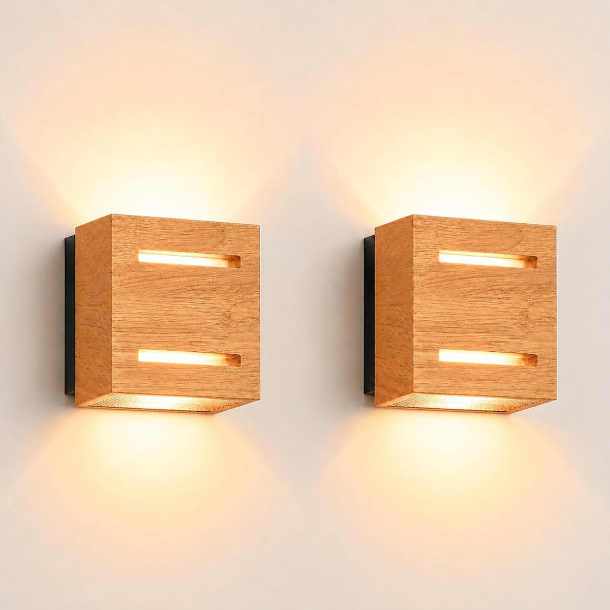 Wandlamp - Hout - 9W - Moderne LED Wandlamp met Up & Down Verlichting - Voor Woonkamer, Slaapkamer en Hal