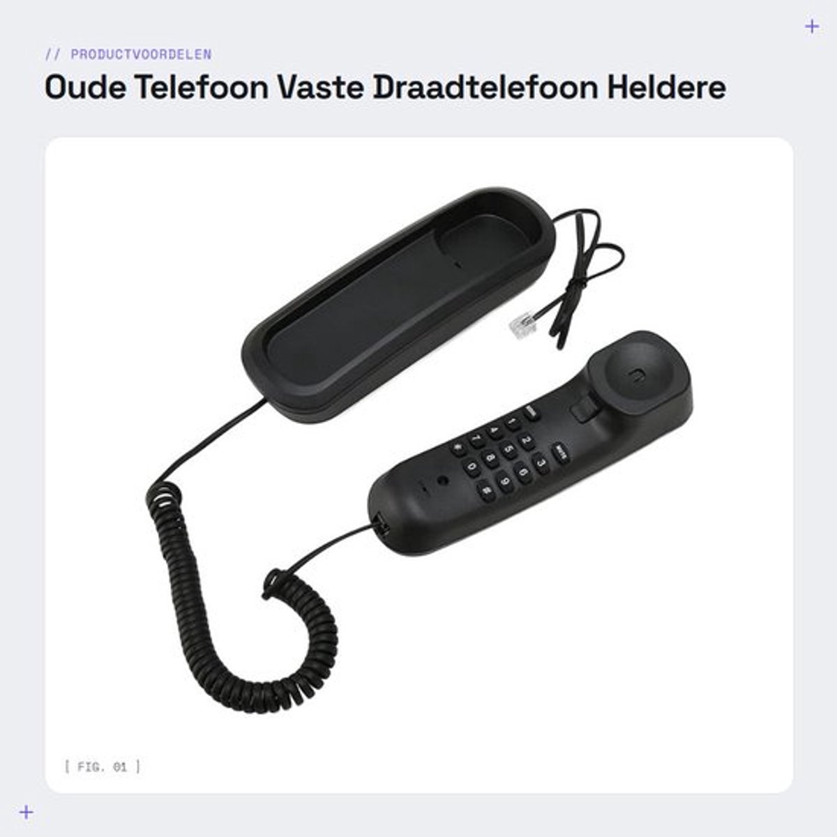 Draadtelefoon Heldere Geluidskwaliteit - Vaste Telefoon - Mute-functie - Wandtelefoon - Compact - Plug and Play
