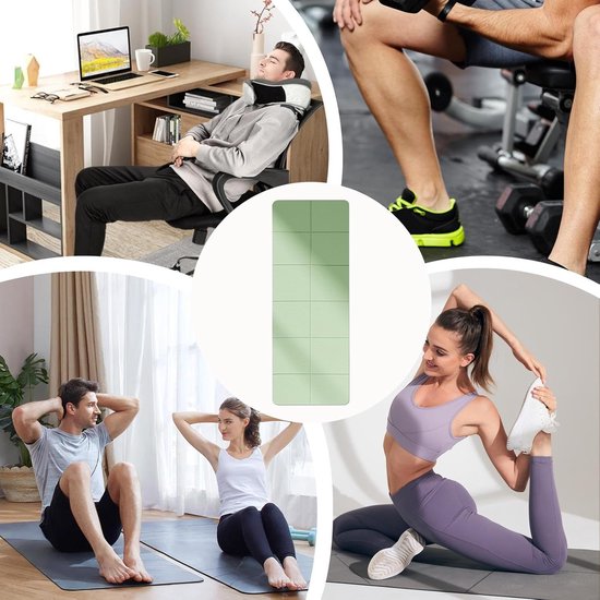 Opvouwbare Trainingsmat - Fitness Pad - Yoga Pilates - Lichtgewicht Dun - 183x61cm - Groen — afbeelding 2