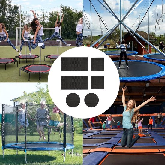 Trampoline Reparatie Patch - Springmat Fix - Buiten Spelen - Zelfklevend Waterbestendig - 6 Delige Set - Zwart — afbeelding 3
