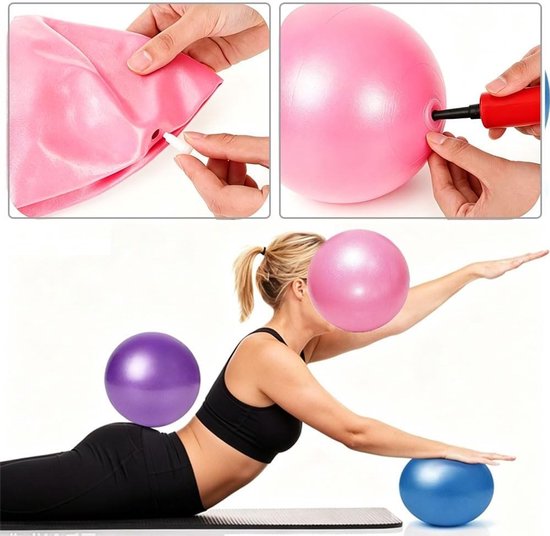 Set van 3 antislip Pilatesballen van 25 cm voor yoga, fitness en evenwichtstraining, ideaal als gymnastiekaccessoire — afbeelding 2