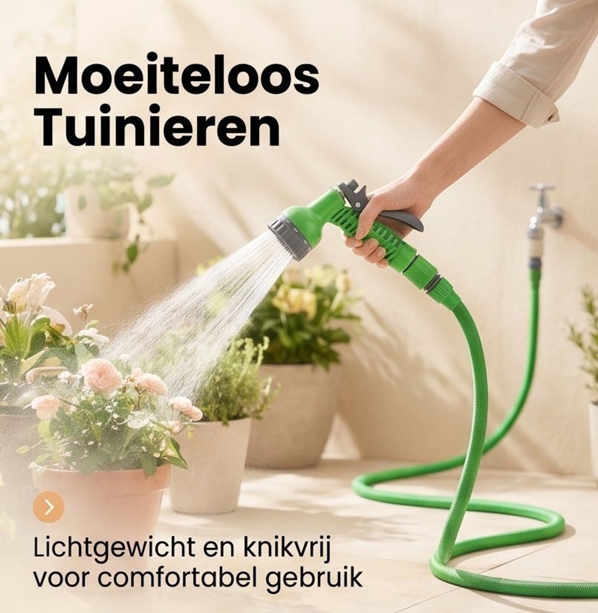 Cheqo® Tuinslang - Flexibele Tuinslang - Uitrekbare Tuinslang met Sproeikop 7 Standen - Magic Hose - Elastische Tuinslang - Tuinsproeier - Waterslang - met Koppelstuk - Groeislang voor Tuin Besproeien en Planten Water Geven of Auto Wassen – foto 6