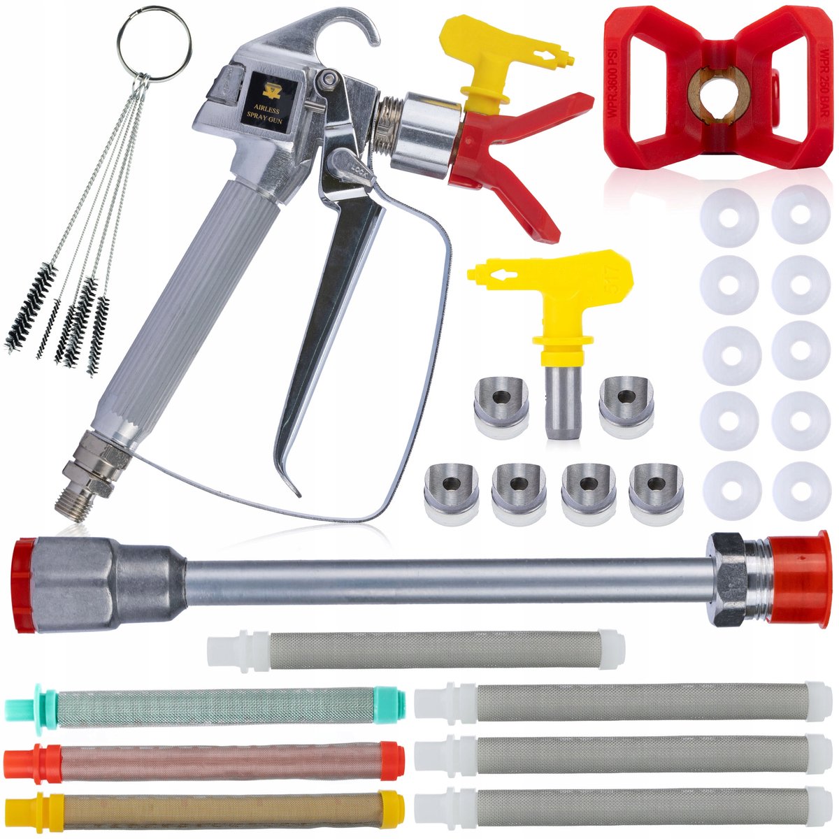 Rosfix Spuitpistool Set - Spuitmond 517 RVS Kap, Vingerfilters - 248bar, 1/4" Aansl
