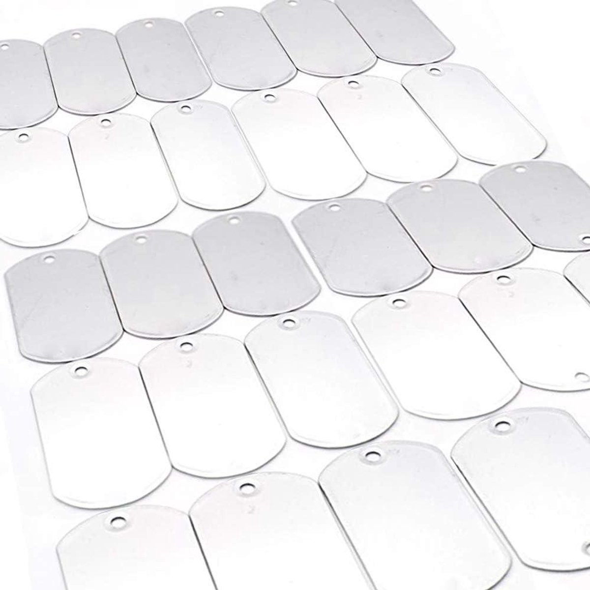Hondenpenningen - Blanco tags - Identificatie huisdier - Gerolde randen - 100 stuks - Zilver