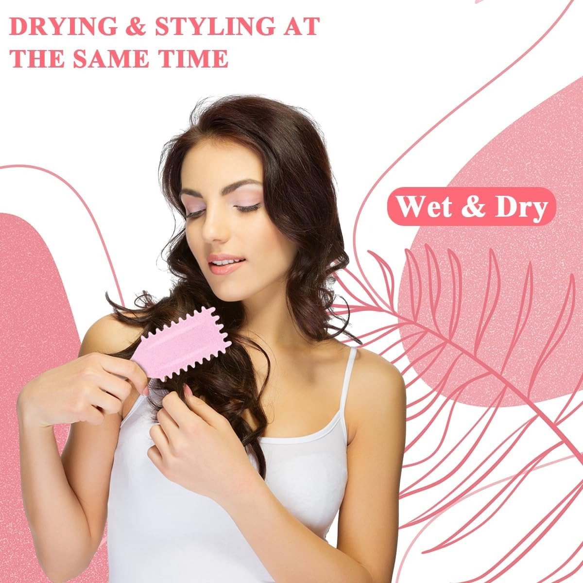 Krullende Haarborstel - Roze - 3-in-1 Stylingborstel voor Krullend Haar - Voor Volumeverzorging en Kapsels