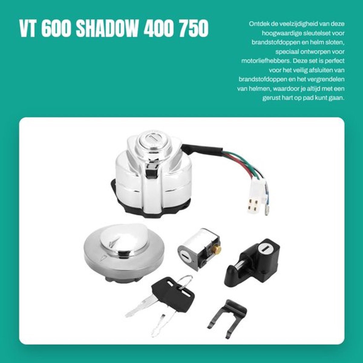 Ontstekingsschakelaar Perfecte Pasvorm - Contactslot - Stuurslot - Tankdopslot - Sleutelset - Lichtgewicht 660 g