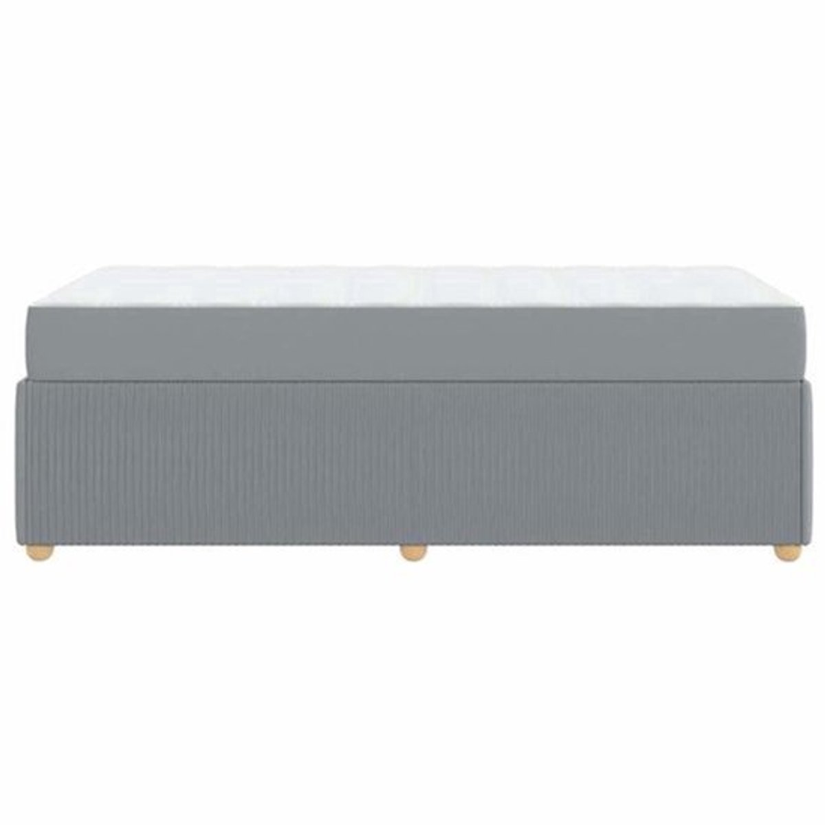 Bedframe – Bed – Tweepersoonsbed – Platformbed – Opbergbed – Lichtgrijs – Met Matras – 90x200 cm – Gestoffeerd Met Corduroy – Ruime Opbergruimte Onderbed