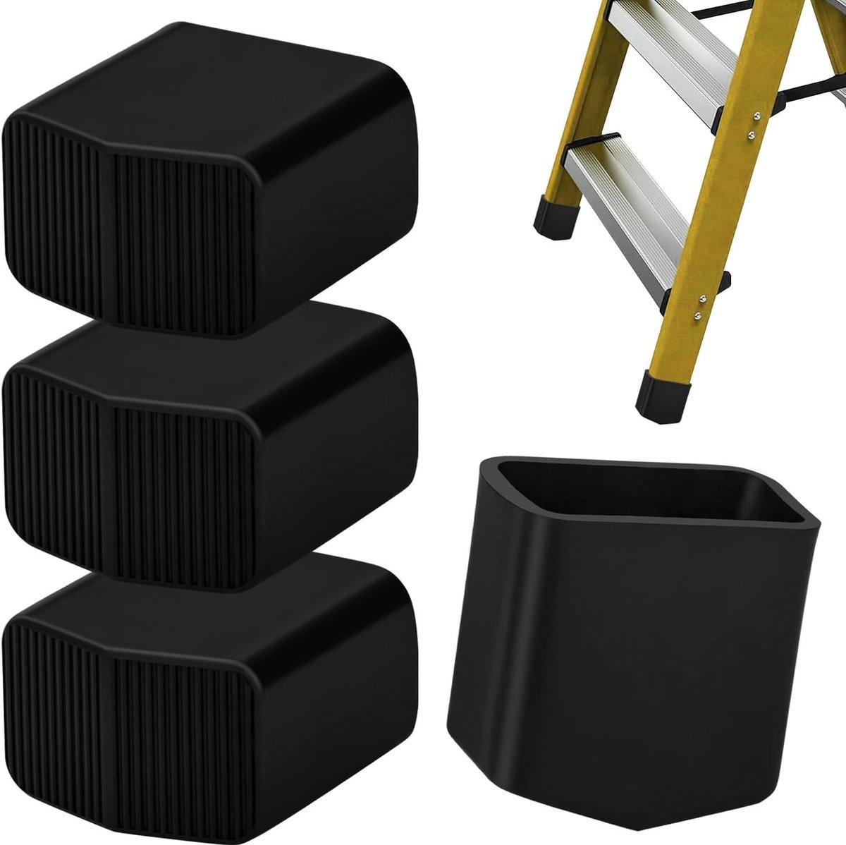Antislip Laddervoetjes - Zwart - 20 x 33 mm - Rubber - Voor Ladders