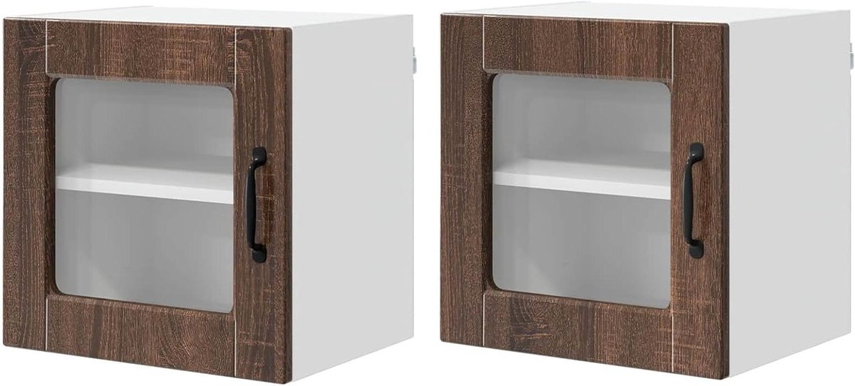 Keukenkast - Opbergkast Keuken - Keuken Organiseren - Slank Design - 40 x 31 x 40 cm - Bruin Eiken