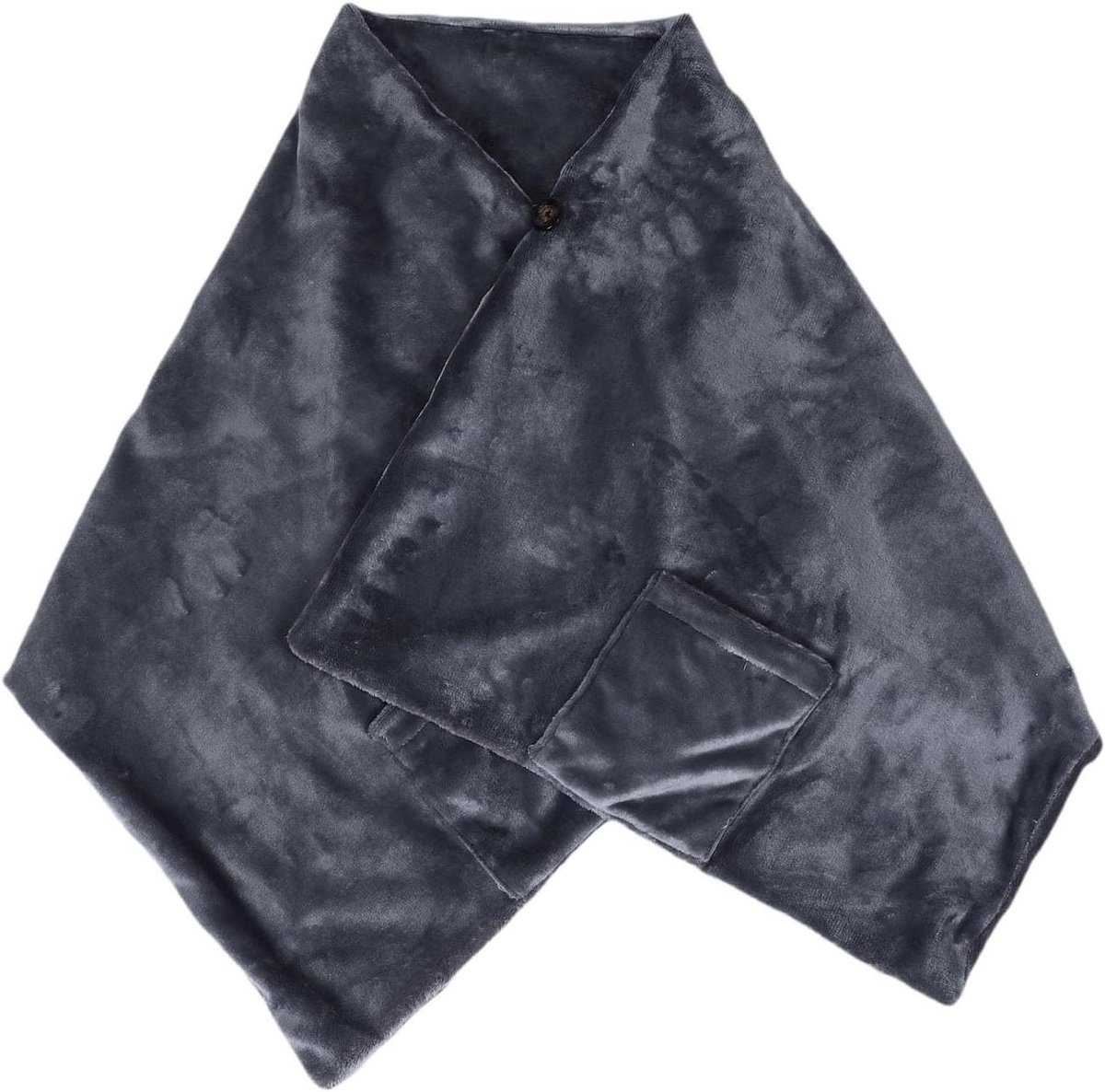 Verwarmde Deken Poncho - Elektrische Sjaal - Warm Blijven - Met Knoopontwerp - 160 x 60 cm - Grijs