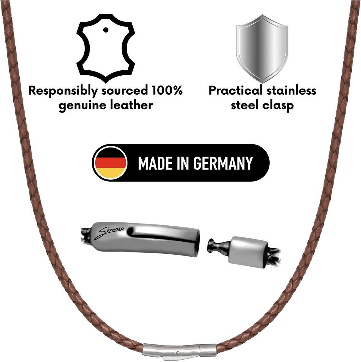 Heren- en damhalsband 3 mm - echt leer - stijlvol en duurzaam - ideaal als accessoire - SnelShoppen