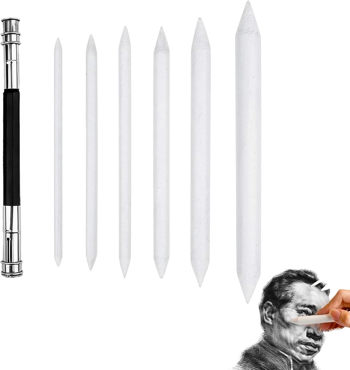Tekenpen set 6 stuks - met potloodverlenging - verschillende maten - ideaal voor studenten en kunstenaars - SnelShoppen