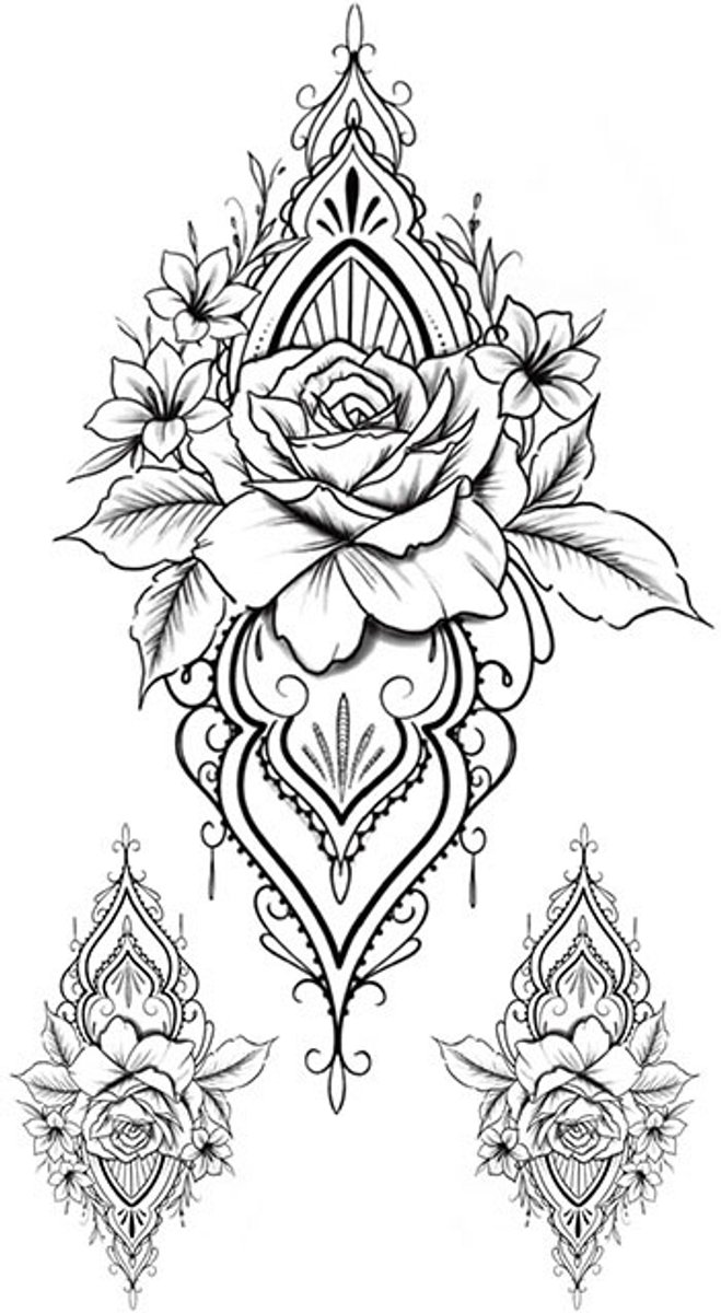Tijdelijke tattoo bloemen royal lace 3 dagen