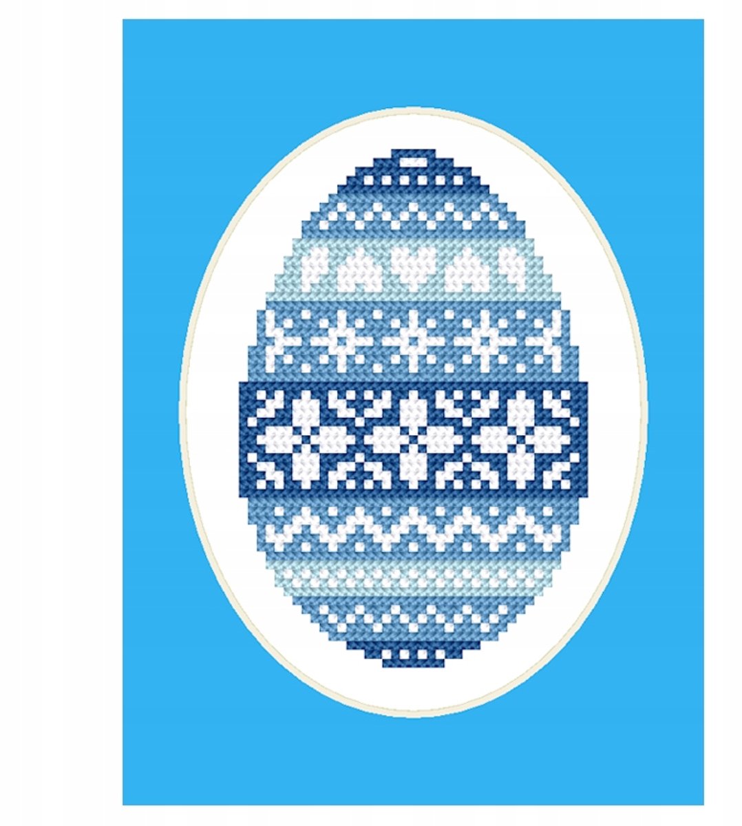 Kruissteek Set: Paaskaart met Pysanka, Compleet Handwerkpakket