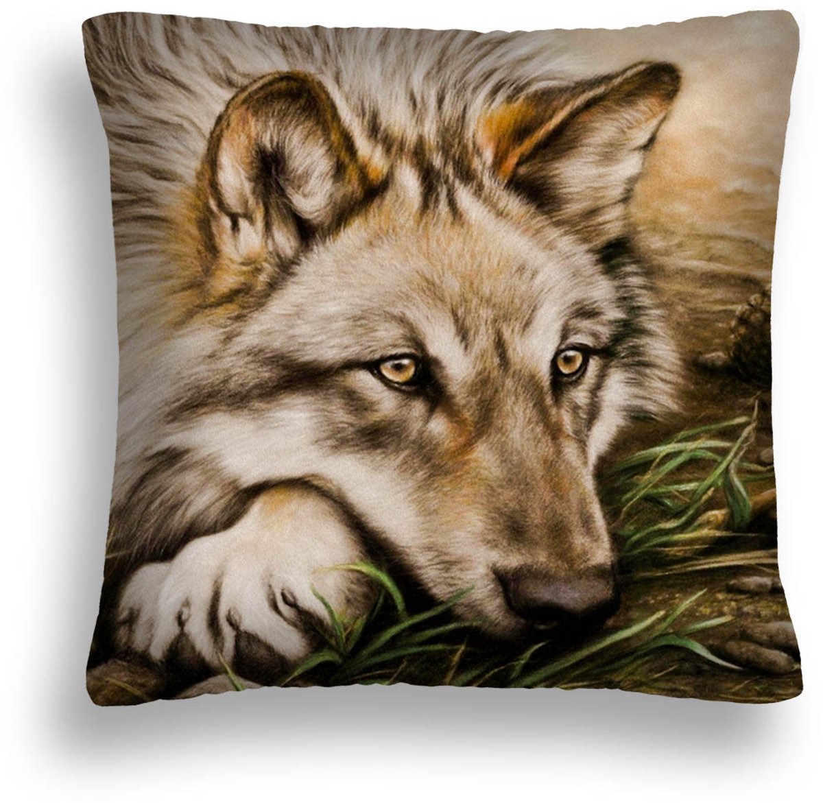 Sierkussens 40x40 cm met Wolf Print - Zacht & Duurzaam
